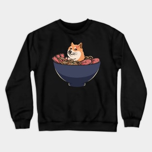 Canine Cuisine: Doge in a Bowl of Ramen Crewneck Sweatshirt